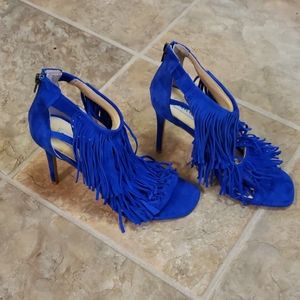 Steve Madden Blue Fringe Heels